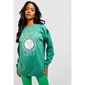 Tall Kansas City Print Sweatshirt  forest M Female