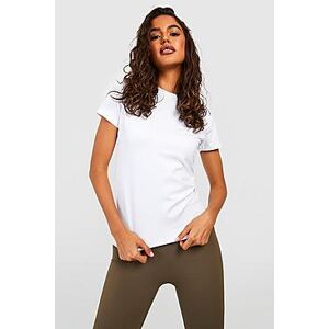 Short Sleeve Fitted Crew Neck Jersey Tshirt  white 42 Female