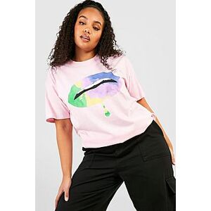 Plus Rainbow Lips T-shirt  light pink 48 Female