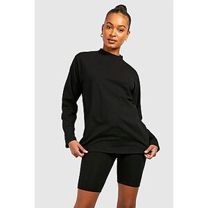 Tall Basic Cotton Blend Oversized Longsleeve T-shirt  black 34 Female