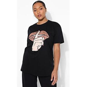 Plus Leopard Lips T-Shirt  black 54 Female