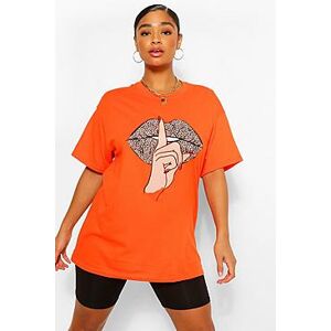 Plus Leopard Lips T-Shirt  orange 52 Female