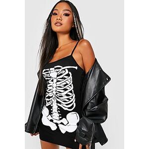 Petite Halloween Skeleton Bodycon Dress  black 34 Female