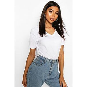 Tall Basic V-neck Fitted T-shirt  white 36 Female