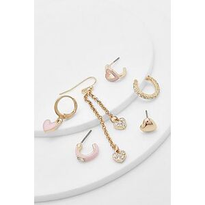 Love And Hearts Multipack 6 Single Earrings  gold ONE SIZE Female