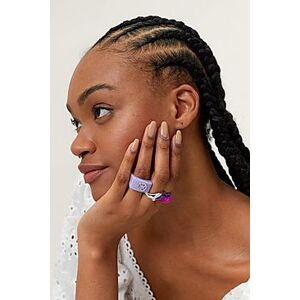 Chunky Peace 4 Piece Ring Set  purple ONE SIZE Female