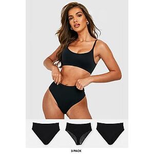 3 Pack No Vpl High Waisted Brief  black 38 Female