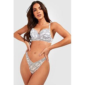 Contrast Lace Underwire Bra  white 34C Female