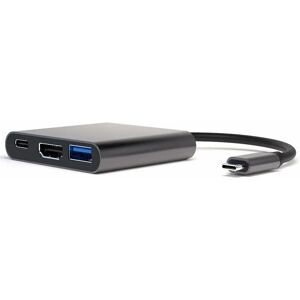 4smarts 3-in-1 Hub USB-C Til USB-A, USB-C & HDMI - Space Grey