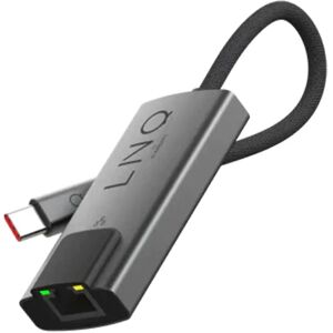 LINQ byELEMENTS USB-C til RJ45 Ethernet Adapter 10cm 2,5 Gbps - Grå / Sort