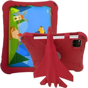 EIDERWOOD iPad Air (2022 / 2020) / Pro 11 (2022 / 2021 / 2020 / 2018) - Airplane 360 Degree Position Børne Cover - Rød