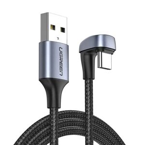 Ugreen 180° Vinklet USB-A til USB-C Kabel 18W - 1 Meter - Sort