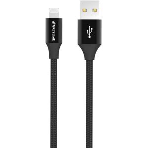 GreyLime Braided USB-A til Lightning Kabel 1 m. - Sort