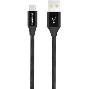 GreyLime Braided USB-A til Micro USB Kabel 1 m. - Sort