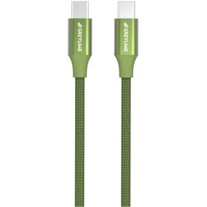 GreyLime 60W Braided USB-C til USB-C Kabel 2 m - Grøn