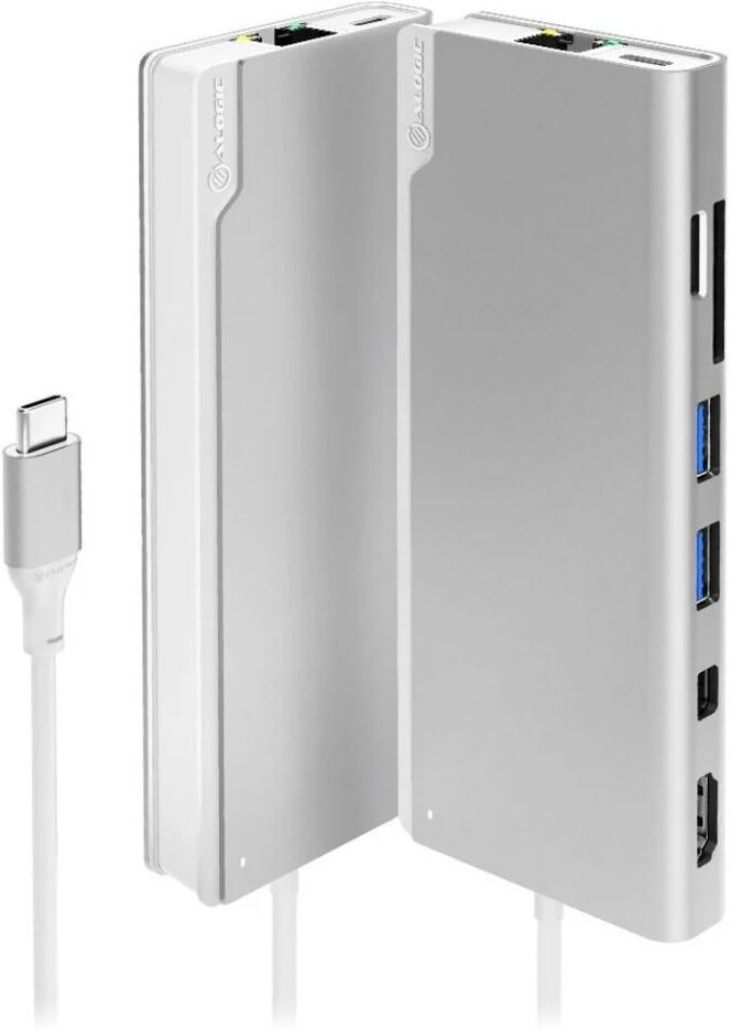 ALOGIC Ultra USB-C Dock PLUS m. Power Delivery - Sølv / Hvid