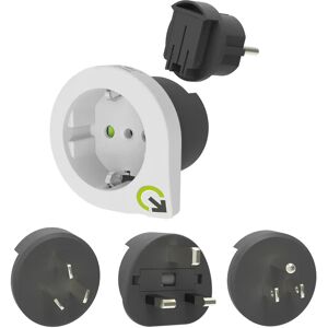 Q2 Power Qplux 3-i-1 Europe Rejseadapter - Sort / Hvid