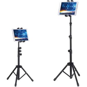 TABLETCOVERS.DK Tripod Tablet Stander I Metal m. 360° Rotation & Taske - Sort