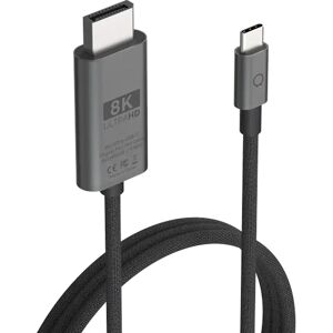 LINQ byELEMENTS USB-C til DisplayPort Pro Kabel - 8K/60Hz - 2 m - Grå / Sort