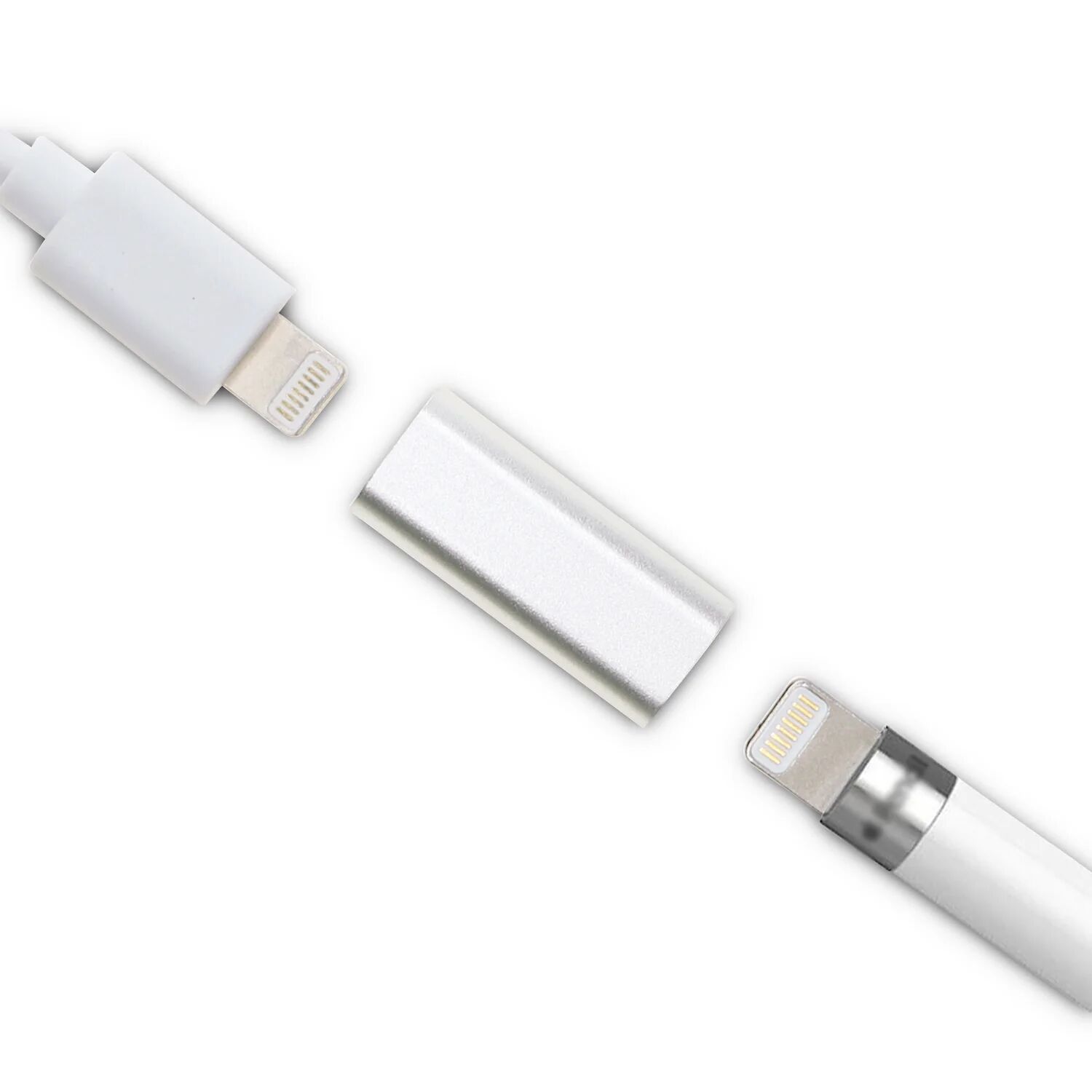 4smarts Oplader Adapter til Apple Pencil (1. Gen) - Lightning til Lightning - Sølv