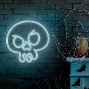 Forever Light Halloween LED Neon Skilt - Blåt Lys m. Kranium