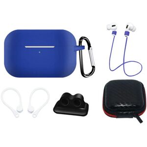 AirPods Pro (1 & 2. gen.) Hurtel Silikone Case Sæt m. Etui, Neck Strap & Ear Hook - Blå