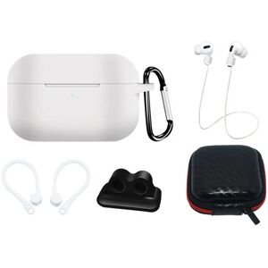 AirPods Pro (1 & 2. gen.) Hurtel Silikone Case Sæt m. Etui, Neck Strap & Ear Hook - Hvid