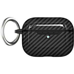 TABLETCOVERS.DK Apple AirPods Pro 2nd Gen (2022) Fleksibelt Plastik Cover m. Carbon Look & Nøglering - Sort