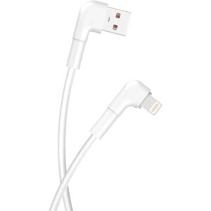 Maxlife USB-A til Lightning Vinklet Kabel 12W - 1m - Hvid