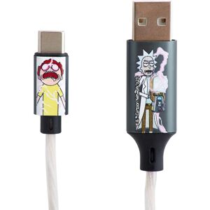 Rick & Morty Light Up USB-A til USB-C Kabel 1.2 m. - Sort / Multi