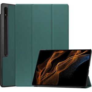 TABLETCOVERS.DK Samsung Galaxy Tab S9 Ultra Tri-Fold Læder Cover m. Pencil Holder - Grøn