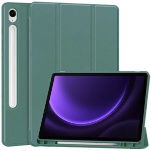 TABLETCOVERS.DK Samsung Galaxy Tab S9 FE Magnetisk Tri-Fold Læder Cover m. Pencil Holder - Grøn