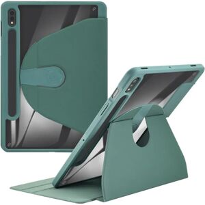 TABLETCOVERS.DK Samsung Galaxy Tab S9+ (Plus) / S9 Fe+ (Plus) Hybrid Flip Cover m. Pen Holder - Grøn / Gennemsigtig