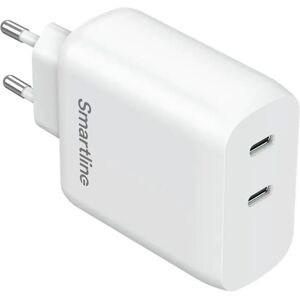 Smartline Vægoplader 35W Hurtig Oplader 2 x USB-C PD - Hvid