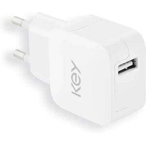 KEY Power Vægoplader USB-A 12W m. Lightning Kabel - Hvid