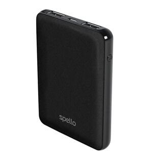 Spello Pocket 10W Powerbank m. 2 x USB-A - 5.000 mAh - Sort