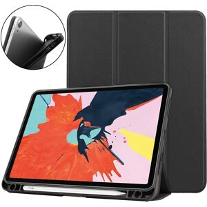 TABLETCOVERS.DK iPad Air (2022 / 2020) Litchi Tri-Fold Læder Cover m. Apple Pencil Holder - Sort