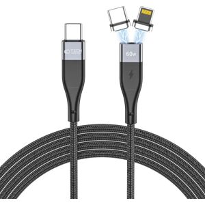 Tech-Protect Ultraboost 3A 2-in-1 Kabel USB-C til USB-C og Lightning 1m - Sort