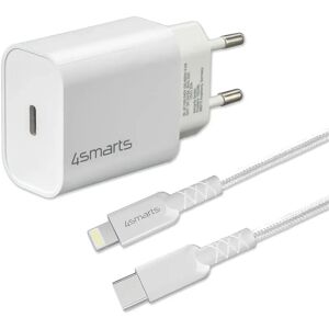 4smarts VoltPlug PD 20W USB-C Vægoplader m. Lightning Kabel - Hvid