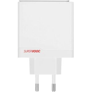 OnePlus Supervooc 100W Dual Vægoplader USB-A / USB-C PD m. USB-C kabel 1 meter - Hvid