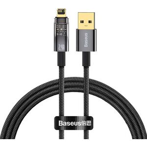 Baseus Explorer Series USB-A til Lightning Kabel 2.4A - 1m - Sort