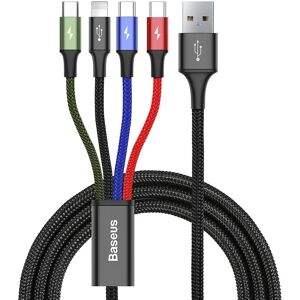 Baseus Rapid Series 4-i-1 USB-C (2 stk) / Lightning / Micro USB 3.5A Kabel 1.2m.