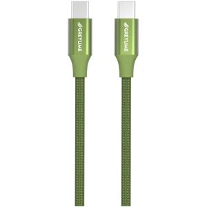 GreyLime Braided USB-C til USB-C Kabel 1 m - Grøn