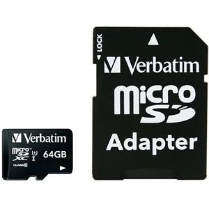 Verbatim Premium microSDHC Class 10 Hukommelseskort m. 64GB & Kamera Adaptor