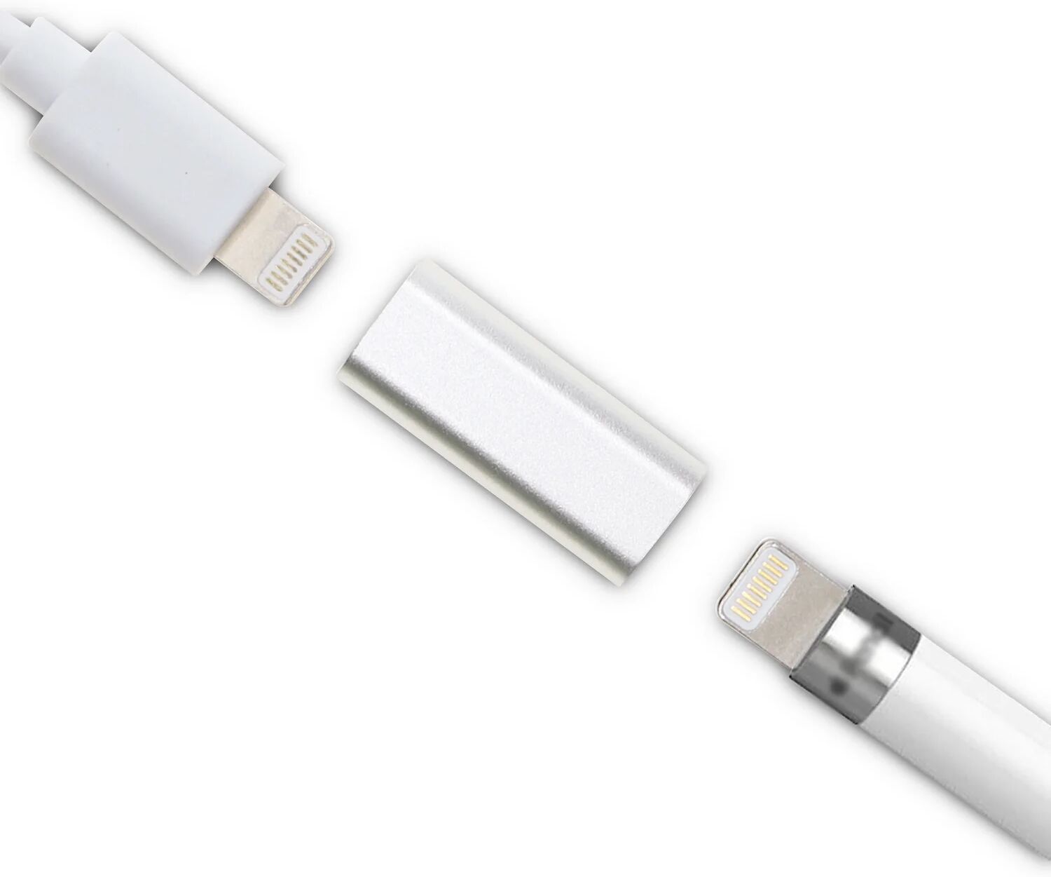 4smarts Oplader Adapter til Apple Pencil (1. Gen) - Lightning til Lightning - Sølv