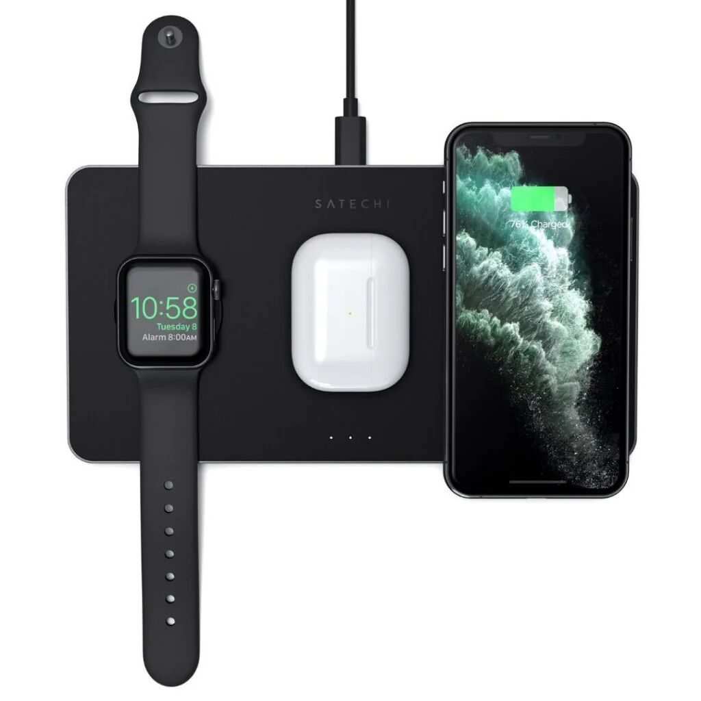 Satechi Trio 3i1 Trådløs Oplader til Apple Watch, Smartphones & AirPods - Sort *