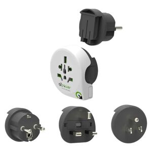 Q2 Power Qplux World 3-i-1 Rejseadapter - Hvid / Sort