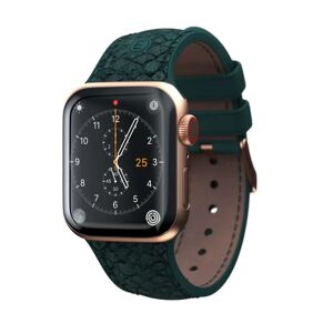Apple Watch (42/44/SE/45/49mm) Njord byELEMENTS Salmon Series Leather Strap - Jörð / Grøn