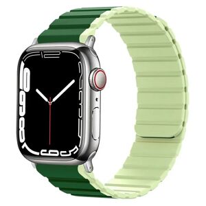 Apple Watch (42/44/SE/45/49mm) Lippa Magnetisk Silikone Multi Rem - Mørkegrøn / Lysegrøn