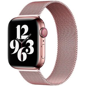 Apple Watch (42/44/SE/45/49mm) Lippa Magnetisk Rustfri Stål Rem - Rose Gold